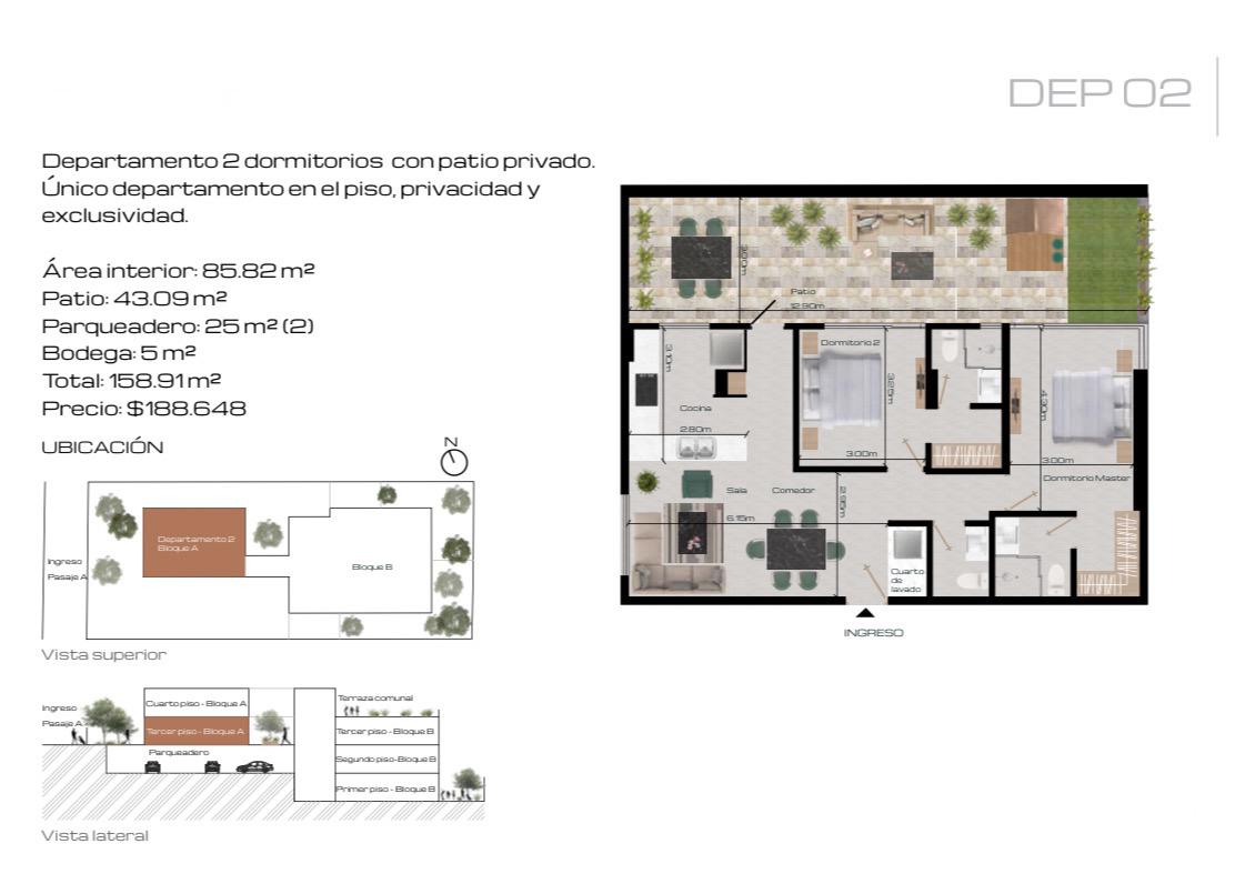 SE VENDE EXCLUSIVO DEPARTAMENTO DE 2 HAB, 159M2 EN EDIFICIO DE LIJO, SECTOR CUMBAYA - YANAZARAPATA