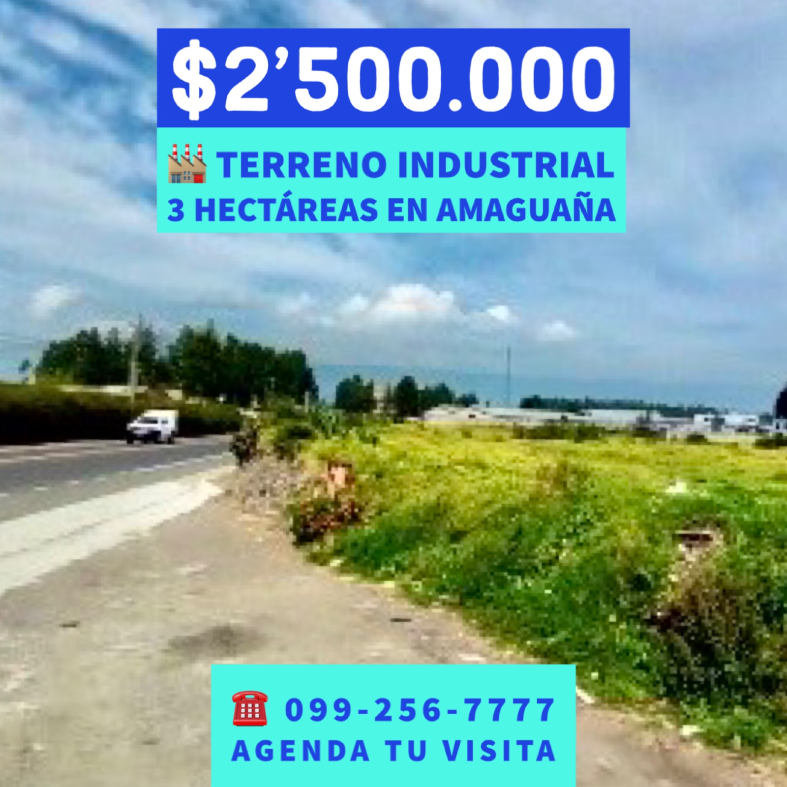 Terreno industrial en Amaguaña, 3 hectáreas, a $78 el m2