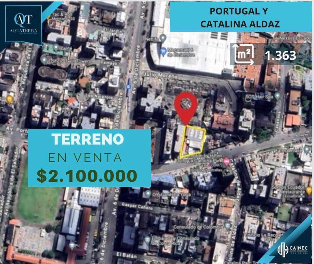 Oportunidad. Venta terreno 1363m2. Portugal y Catalina Aldaz