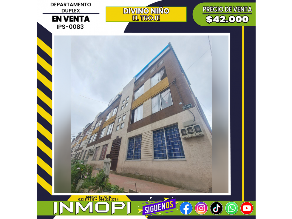 INMOPI VENDE DEPARTAMENTO DUPLEX, DIVINO NIÑO IPS ? 0083