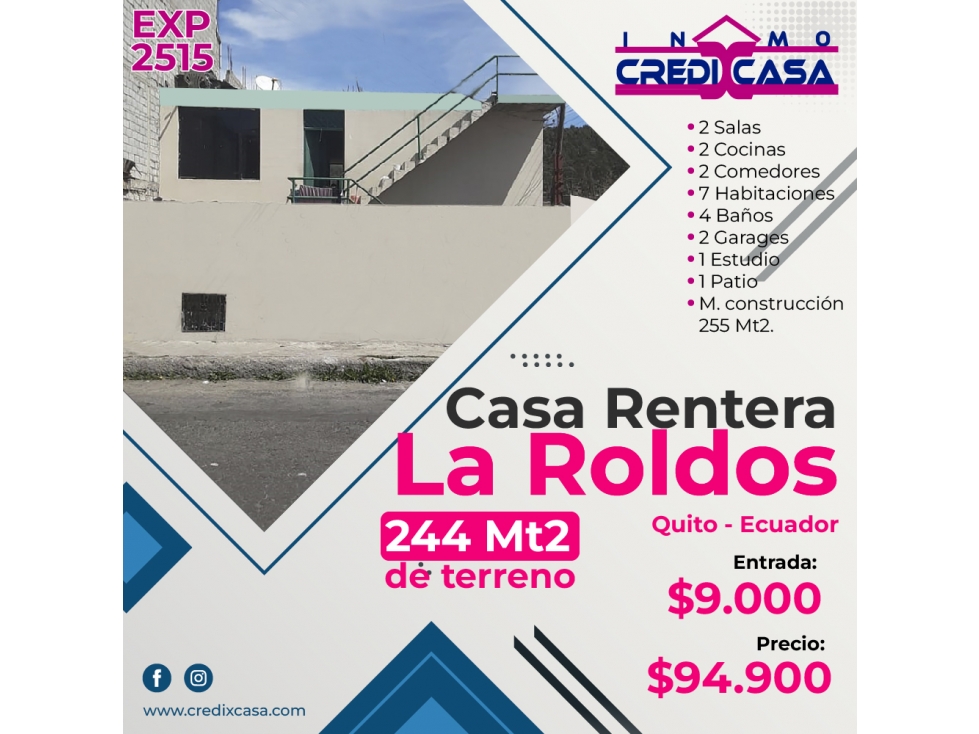 CxC Venta Casa Rentera, La Roldos, Exp. 2515