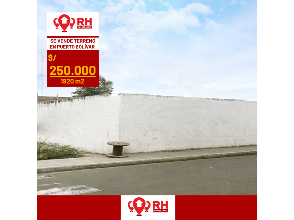 TERRENO ESQUINERO EN VENTA VIA A  PUERTO BOLÍVAR, MACHALA #243