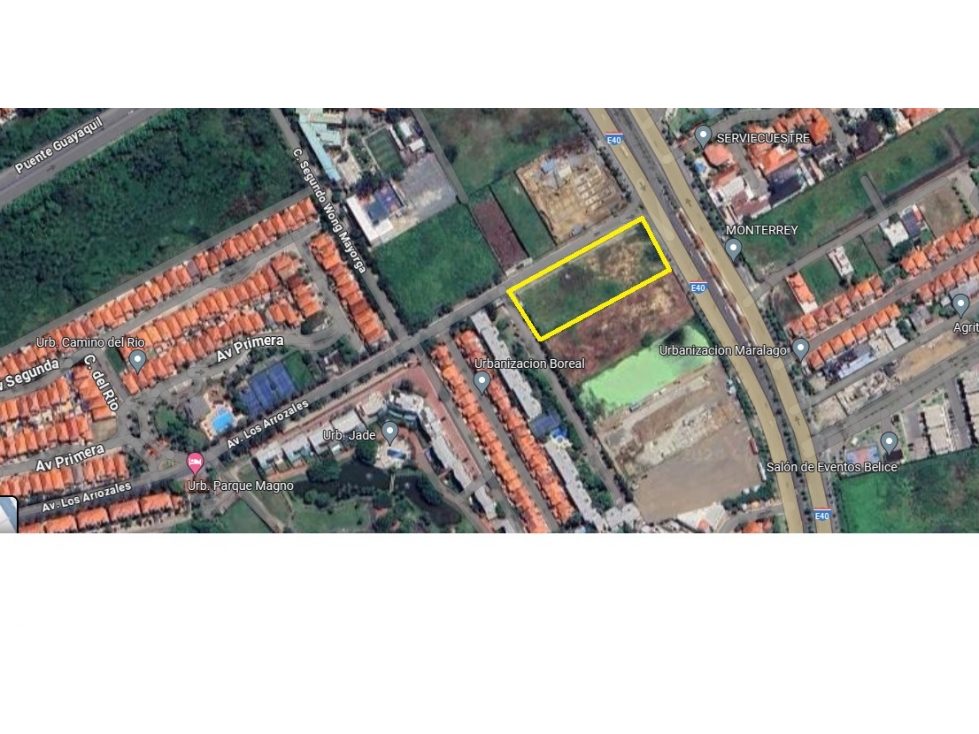 Av. Samborondon Vendo lote esquinero de 6.500 Mt2