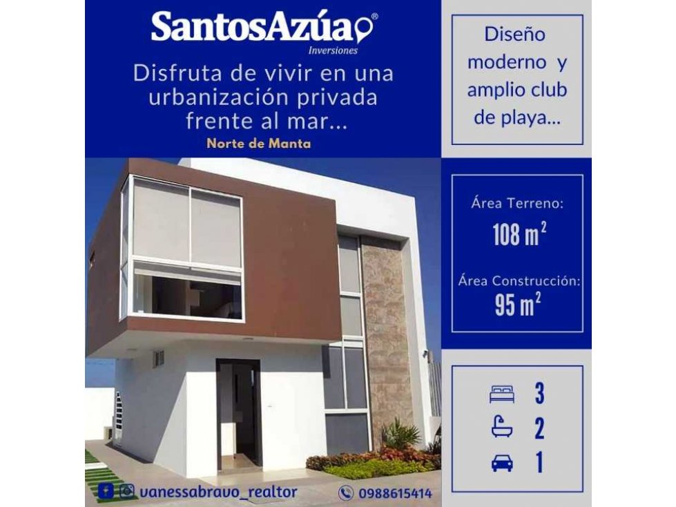 Vivienda disponible dentro de Urbanización frente al mar.